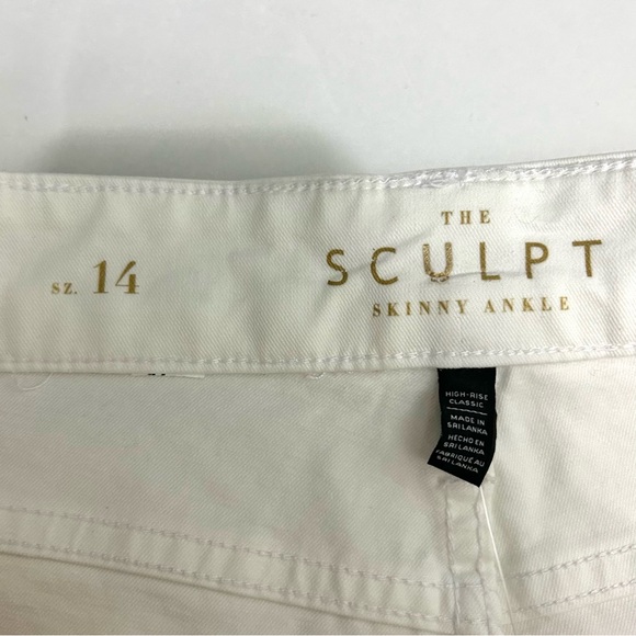 WHBM High-Rise Sculpt Ankle Skinny Jeans Women’s Size 14 Tummy Smoothing White - Picture 8 of 10